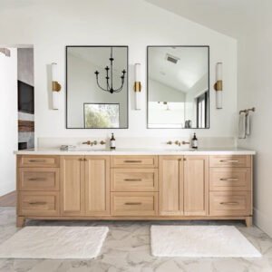 100% White Oak Master Bathroom Vanity