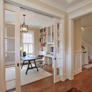 Elegant white pocket door