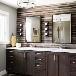 Transitional Walnut Bathroom Vanity