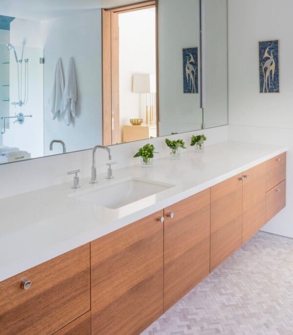 Bespoke modern floating bathroom cabinet