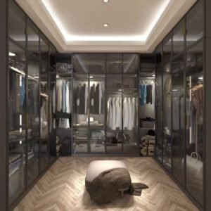 U Shaped Closet with Glass door