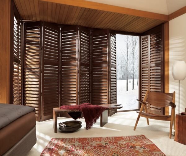 Solid wood louver folding door