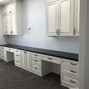Custom antique white home office