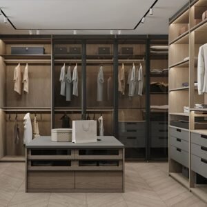Custom made modern walk in closet