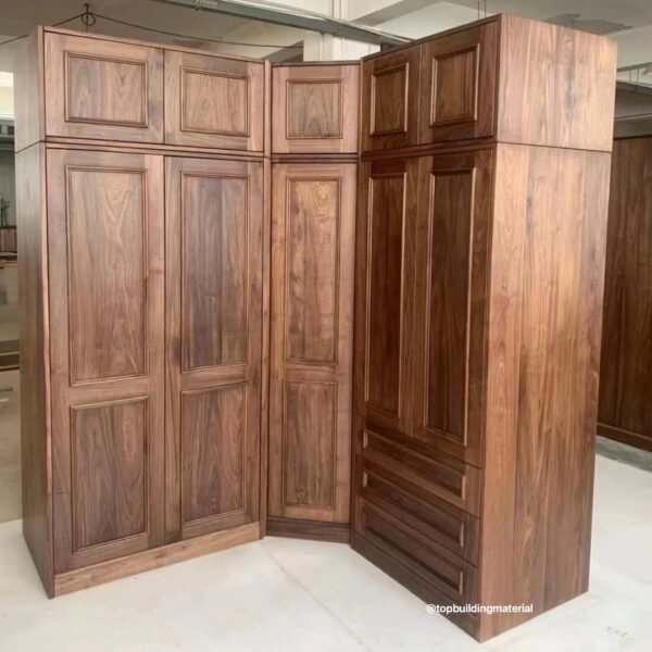 American Black Walnut L-shaped Wardrobe - Image 2