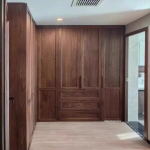 American Black Walnut L-shaped Wardrobe
