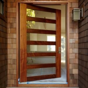 Bespoke timber framed entrance door with glass lites