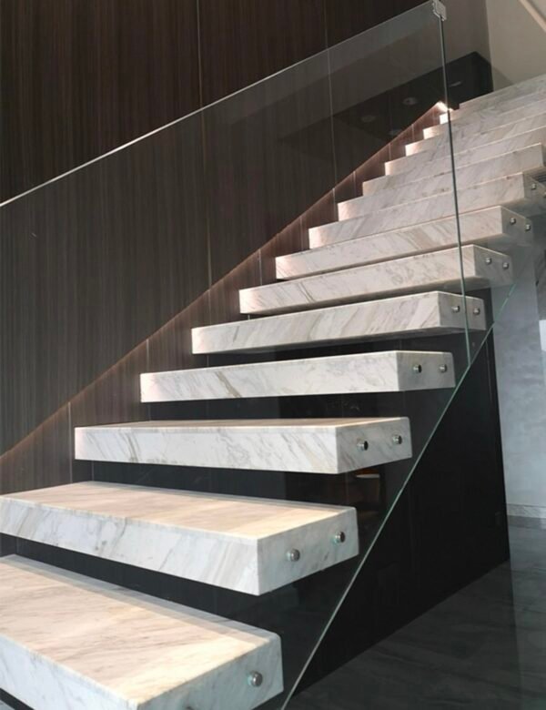 Fancy floating marble stair