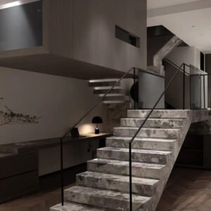 Italian grey marble staircase