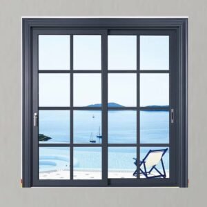 Grilled double sliding door