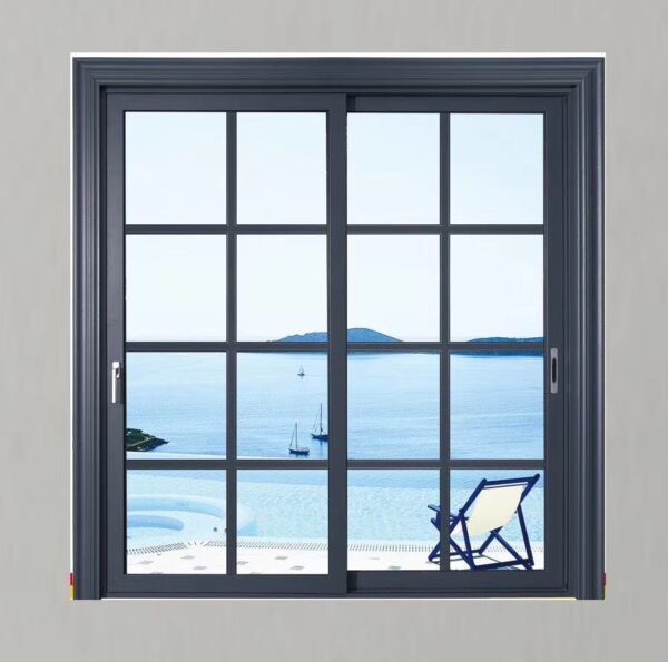 Grilled double sliding door