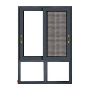 Sliding aluminum window with mosquito net