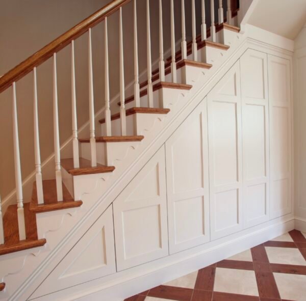 Custom made functional stair storage