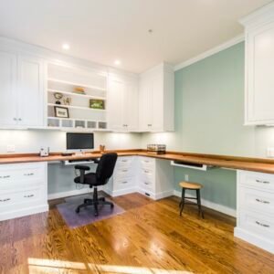Transitional solid wood home study
