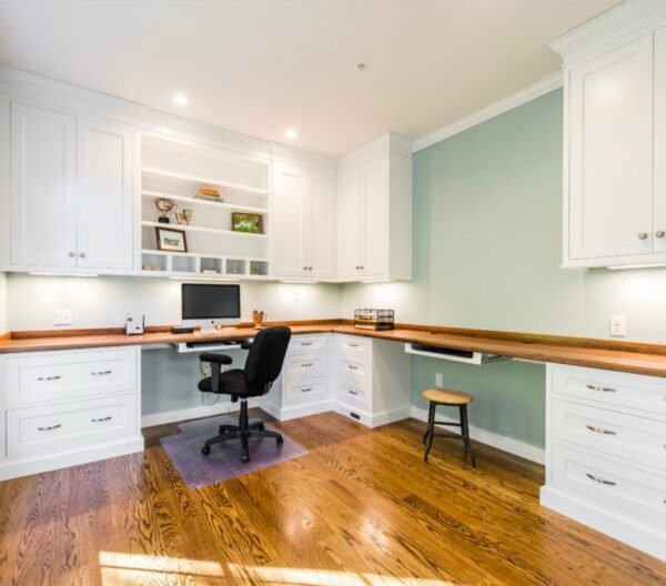 Transitional solid wood home study
