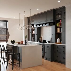 Black shaker kitchen cabinet