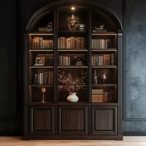 Fancy all wood arch bookcase