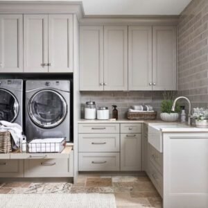 Bespoke mudroom laundry cabinet