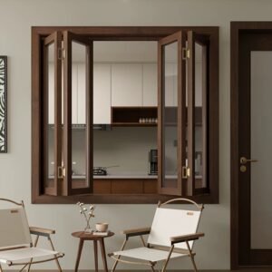 Solid timber framed folding window