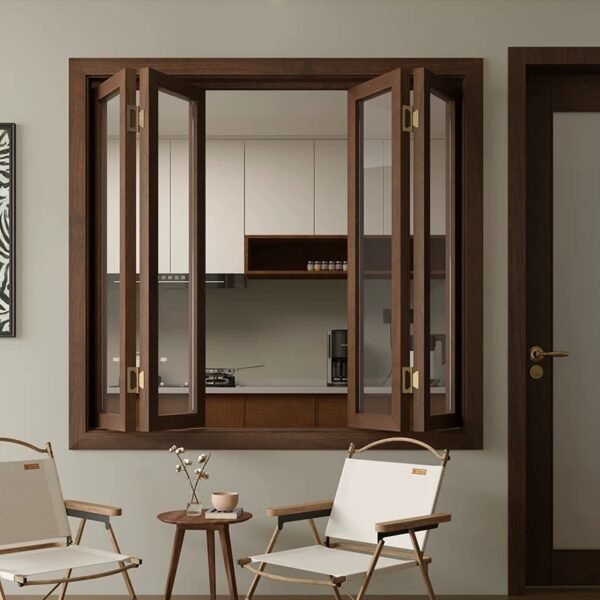 Solid timber framed folding window
