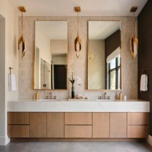 Bespoke modern wall mounted bath cabinet